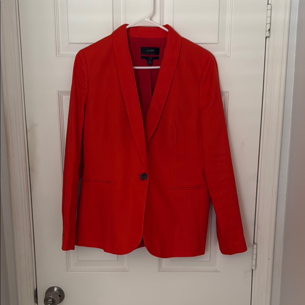 J. Crew Red Single-Button Blazer